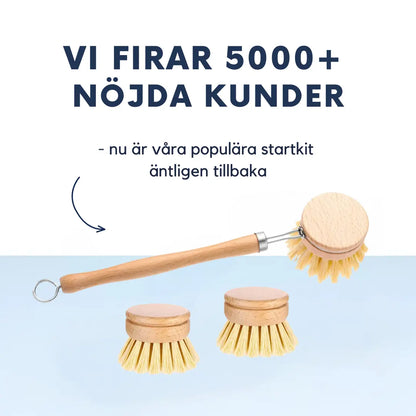 Diskborste i bambu – diska utan att få mikroplaster i maten