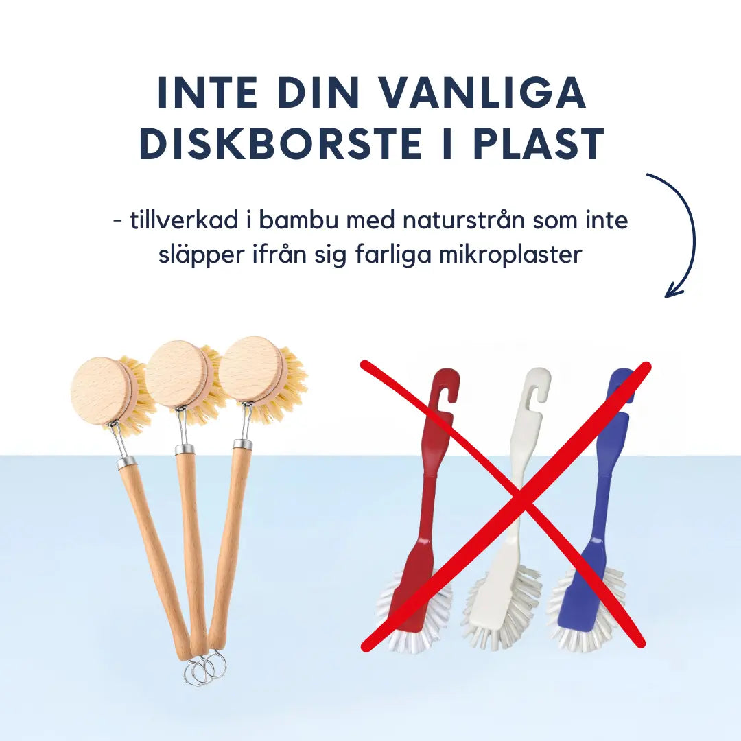 Diskborste i bambu – diska utan att få mikroplaster i maten