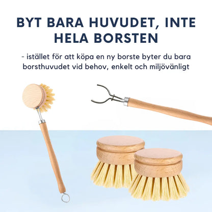 Diskborste i bambu – diska utan att få mikroplaster i maten